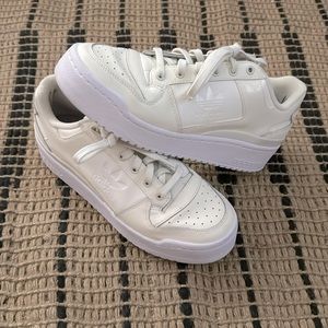 Adidas Cream/White Platform Sneakers